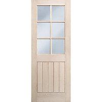 Wickes Geneva Internal Cottage Oak Veneer Door Glazed 5 Panel 1981 x 686mm