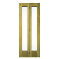 Wickes Oxford Internal Bi-fold Door Oak Veneer Glazed 2 panel 1981x762mm