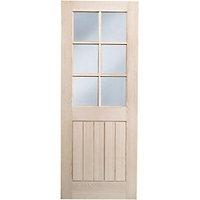 Wickes Geneva Internal Cottage Oak Veneer Door Glazed 5 Panel 1981 x 762mm