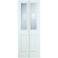 wickes stirling internal bi fold door white grained glazed moulded 4 p ...