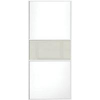 Wickes Sliding Wardrobe Door Fineline White Panel & Soft White Glass 2220 x 914mm