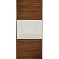 wickes sliding wardrobe door wideline walnut panel soft white glass 22 ...