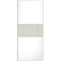 Wickes Sliding Wardrobe Door Fineline White Panel & Soft White Glass 2220 x 610mm