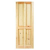 Wickes Chester Internal Bi-fold Door Knotty Pine 4 Panel 1981x762mm