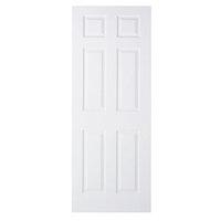 Wickes Woburn Internal Moulded Door White Primed Grained 6 Panel 2040x726 mm