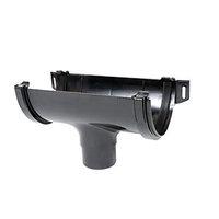 Wickes Black High Capacity Gutter Running Outlet 68mm