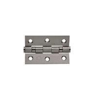 Wickes Grade 7 Fire Rated Ball Bearing Hinge 75 x 51 x 2mm Satin Stainless Steel 10 Pack