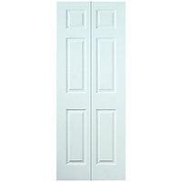 Wickes Woburn Internal Bi-Fold Door White Smooth Moulded 6 Panel 1981x762mm