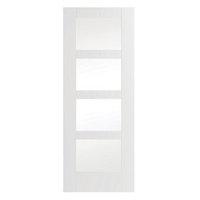 Wickes Barton Internal Softwood Door White Glazed Primed 4 Panel 1981x686mm