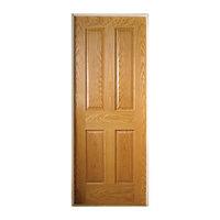 wickes cobham internal pre finished oak veneer door 4 panel 1981 x 686 ...