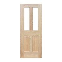 wickes cobham internal pre finished oak veneer door glazed 4 panel 198 ...