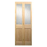 Wickes Skipton Internal Bi-fold Door Clear Pine Glazed 4 Panel 1981X686mm