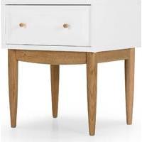 Willow Bedside Table, Oak and White