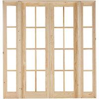 Wickes Newland Internal French Doors with Demi Panel Pine Glazed 8 Lite 2007 x 1896mm
