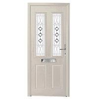 Wickes Malton Composite Door White 2 Panel 2100 x 840mm Left Opening