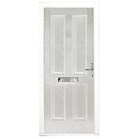 Wickes London Composite Door White 4 Panel 2100 x 840mm Left Opening