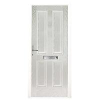 Wickes London Composite Door White 4 Panel 2100 x 840mm Right Opening