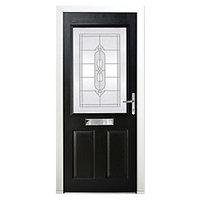 Wickes Avon Composite Door Black 2 Panel 2100 x 880mm Left Opening