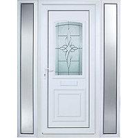 Wickes Medway 2 Sidelight Pre-hung Upvc Door 2085 x 1520mm Left Hand Hung