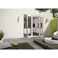 wickes cairo external folding door set aluminium clad white 6ft wide r ...