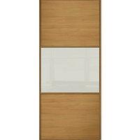 wickes sliding wardrobe door wideline oak panel soft white glass 2220  ...