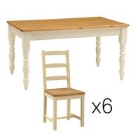 Winchester Painted 152cm (5ft) Table and 6 Ladderback Chairs