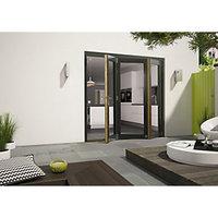 Wickes Cairo External Folding Door Set Aluminium-clad Grey 8ft Wide Reversible