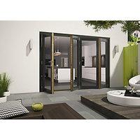 Wickes Cairo External Folding Door Set Aluminium-clad Grey 10ft Wide Reversible