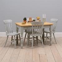 Winchester Painted Grey 122cm (4ft) Table with 4 Grey Chairs