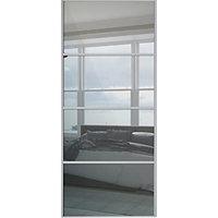 Wickes Sliding Wardrobe Door Silver Framed Four Panel Mirror 2220 x 914mm