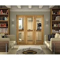 Wickes Belgrave Internal Folding 3 Door Set Oak Veneer 1 Lite 2074 x 2090mm