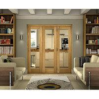 wickes belgrave internal folding 3 door set oak veneer 1 lite 2074 x 2 ...