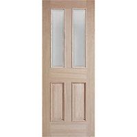 Wickes Denham Internal Oak Veneer Door Glazed 4 Panel 1981 x 762mm