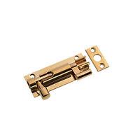 wickes necked barrel bolt polished brass finish 63mm