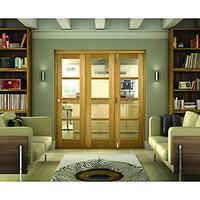 wickes belgrave internal folding 3 door set oak veneer 4 lite 2074 x 1 ...