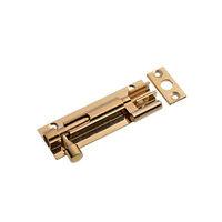 Wickes Necked Barrel Bolt Brass Effect 76mm