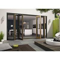 Wickes Cairo External Folding Door Set Aluminium-clad Grey 16ft Wide