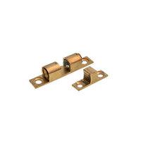Wickes Double Ball Catch Brass 42mm 2 Pack