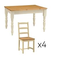 winchester painted 122cm 4ft table and 4 ladderback chairs