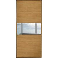 Wickes Sliding Wardrobe Door Fineline Oak Panel & Mirror 2220 x 914mm