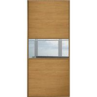 Wickes Sliding Wardrobe Door Fineline Oak Panel & Mirror 2220 x 610mm