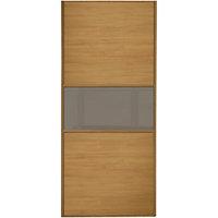 wickes sliding wardrobe door fineline oak panel cappuccino glass 2220  ...