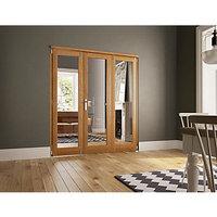 Wickes Newbury Internal Fold Flat 3 Door Set Oak Veneer 2007 x 1790mm