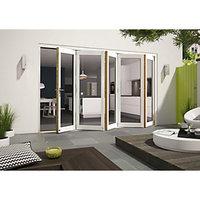 Wickes Cairo External Folding Door Set Aluminium-clad White 12ft Wide Reversible