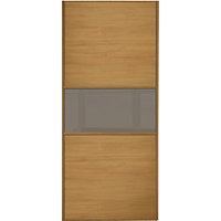 wickes sliding wardrobe door fineline oak panel cappuccino glass 2220  ...