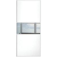 Wickes Sliding Wardrobe Door Fineline White Panel & Mirror 2220 x 762mm