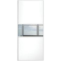 Wickes Sliding Wardrobe Door Fineline White Panel & Mirror 2220 x 610mm