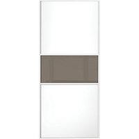 Wickes Sliding Wardrobe Door Fineline White Panel & Cappuccino Glass 2220 x 914mm