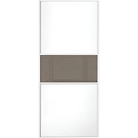 Wickes Sliding Wardrobe Door Fineline White Panel & Cappuccino Glass 2220 x 762mm