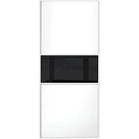 Wickes Sliding Wardrobe Door Fineline White Panel & Black Glass 2220 x 914mm